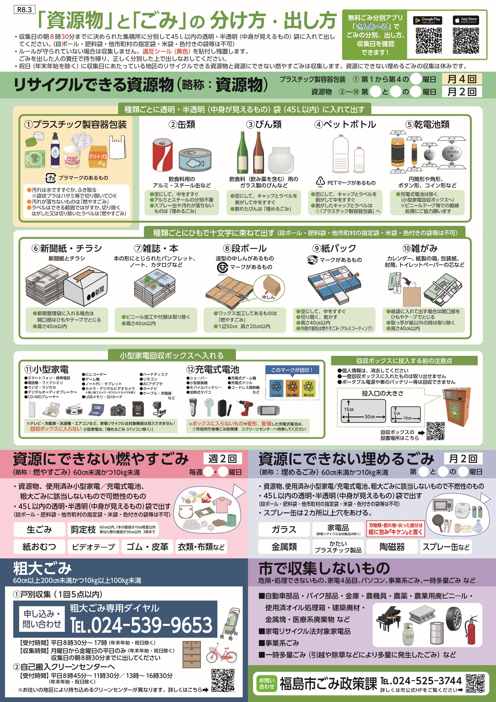 資源物」と「ごみ」の分け方・出し方